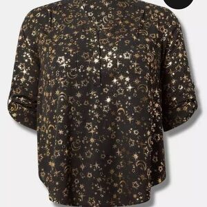 Brand new torrid size 3- Black and Gold Starry Women's Harper Top